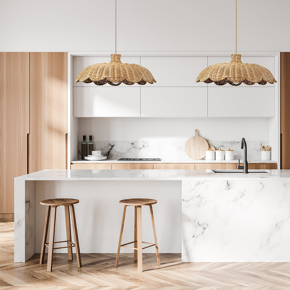 Boho Kreativ Dekor Rattan Vävd Hänglampa Carvallo