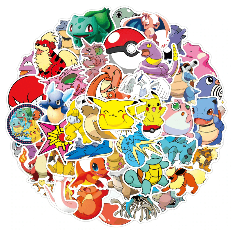 Poke Klistermärken Set – 50 Unika Stickers för Samlare och Fans-Övriga Leksaker-BB-Hemnix