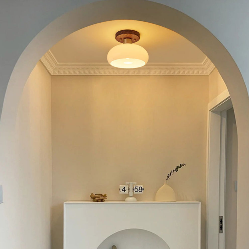 Elegant Rund Glas Taklampa för Korridorer Carvallo