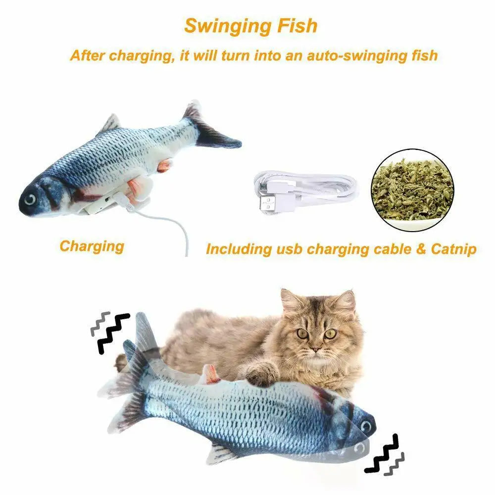 USB Laddningsbar Interaktiv Kattleksak Fisk Carvallo