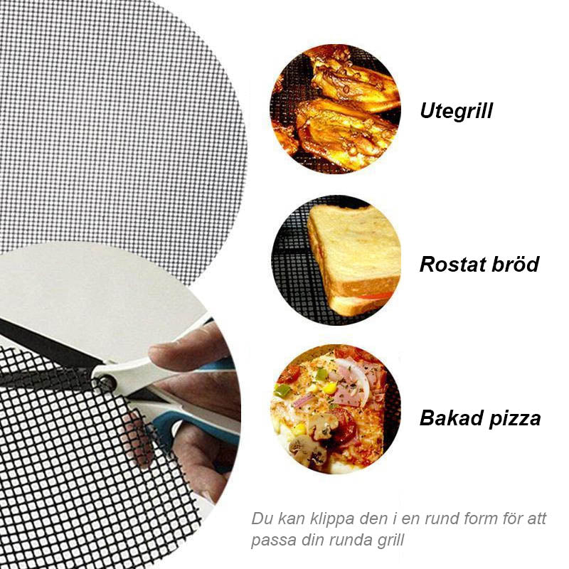 Carvallo BBQ Grillnät / Grillmatta | Non-stick & Återanvändbar | Värmeresistent upp till 370 °C | För kött, fisk & grönsaker Carvallo