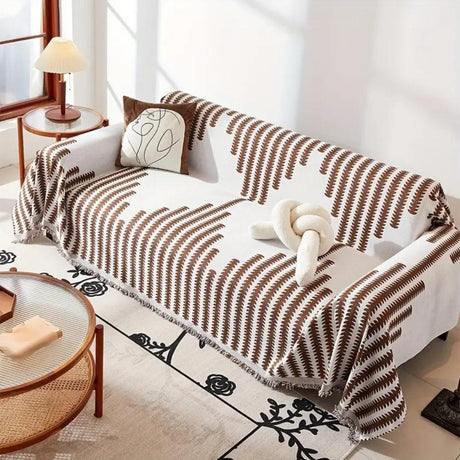 Modern Monochrome Feather Sofa Cover Carvallo