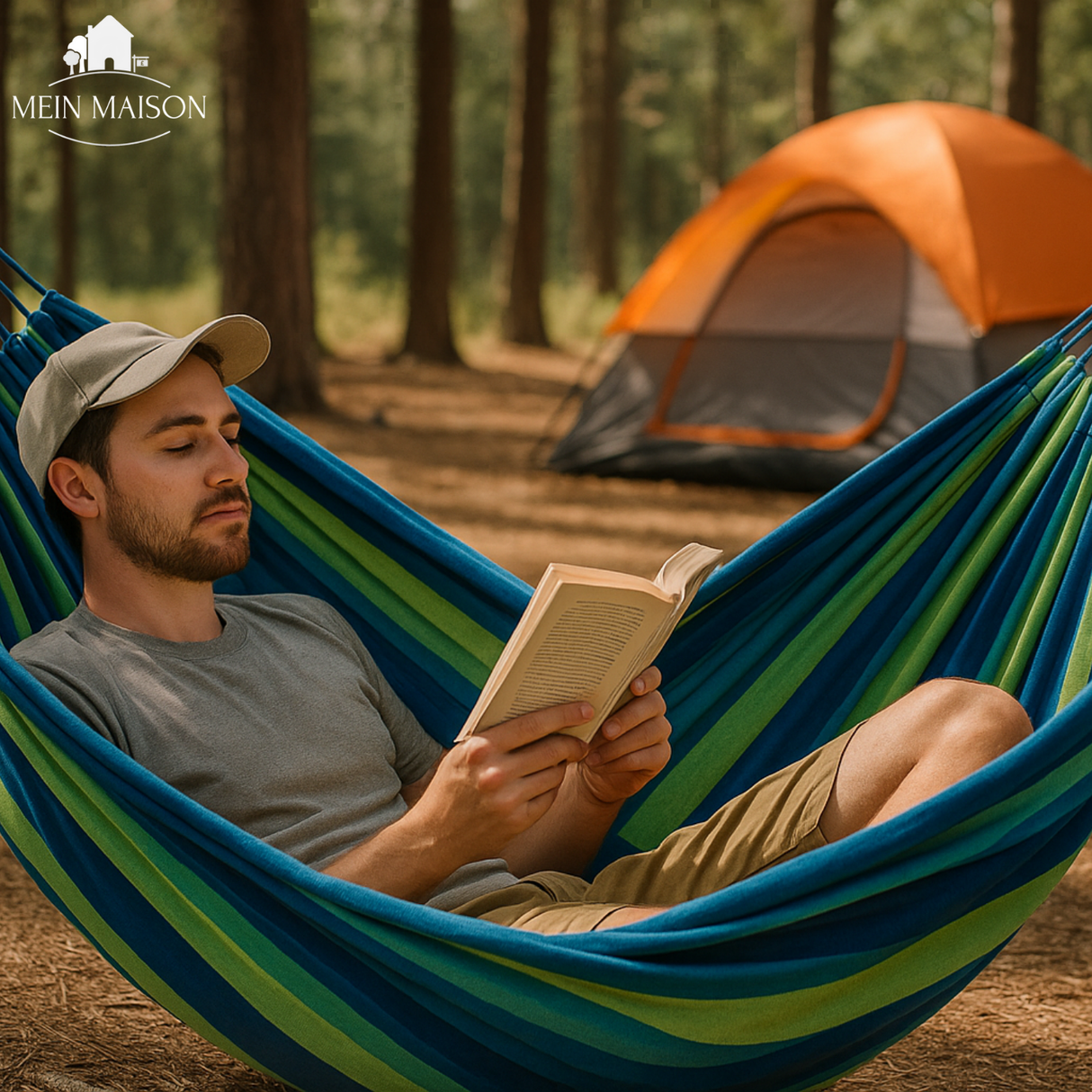 Carvallo Hängematta | Robust Canvas | Anti-glid-design | Bärförmåga 200 kg Carvallo