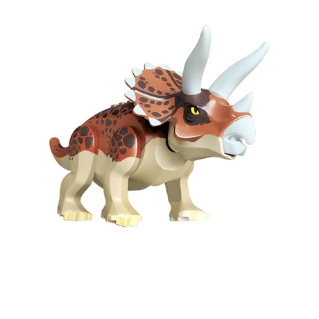 Dinosaurie Byggklossar för Barn – T-Rex Figur | Pedagogisk & Rolig Leksak i ABS-Plast för Kreativ Lek & Finmotorik-Byggsats-BB-Triceratops-Hemnix