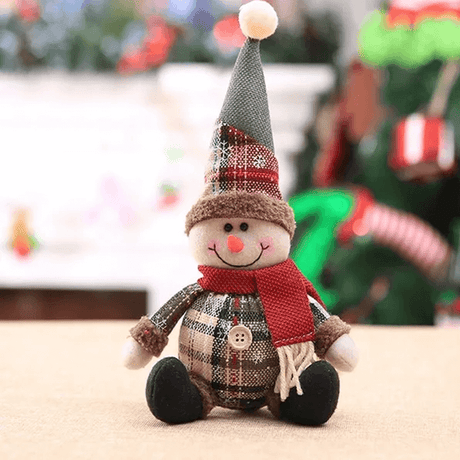 Juldocka Prydnad i Tyg, Med Eller Utan Utdragbara Ben - Juldekoration, Jultomte, Älg, Snögubbe-Jul-BB-Hängande prydnad-Stil B-Hemnix