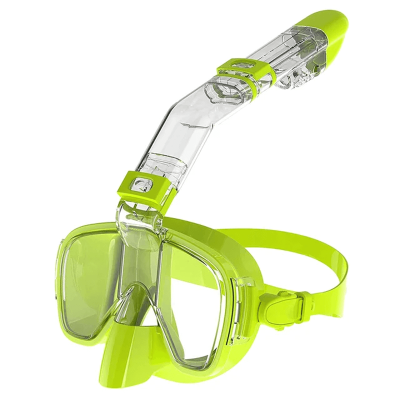 Hopfällbar Snorkelmask, Dykmask Vuxen-Barn-BB-Ljusgrön-Hemnix