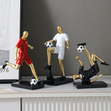 Abstract fotbollsspelare figur i unik heminredning och konstnärlighet Carvallo