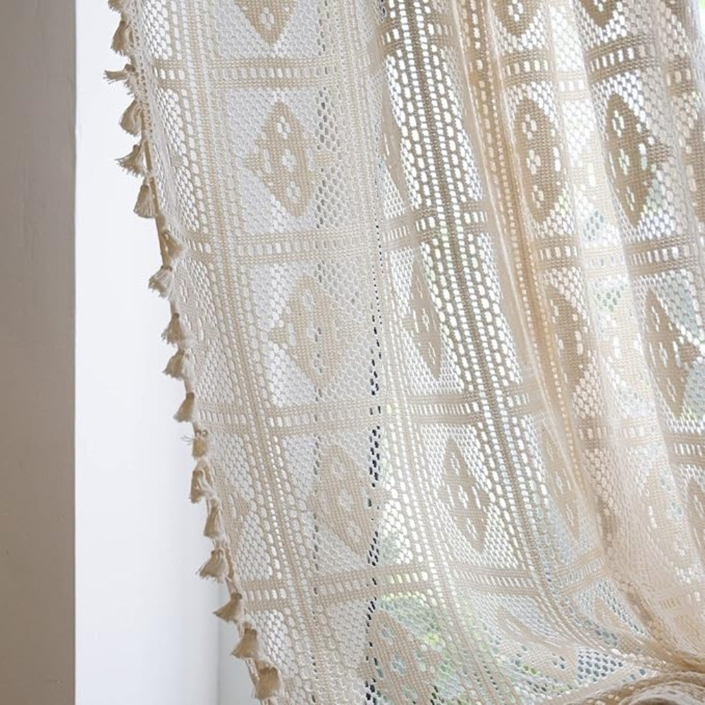 Rombus rutig diamantmönster gardin Carvallo