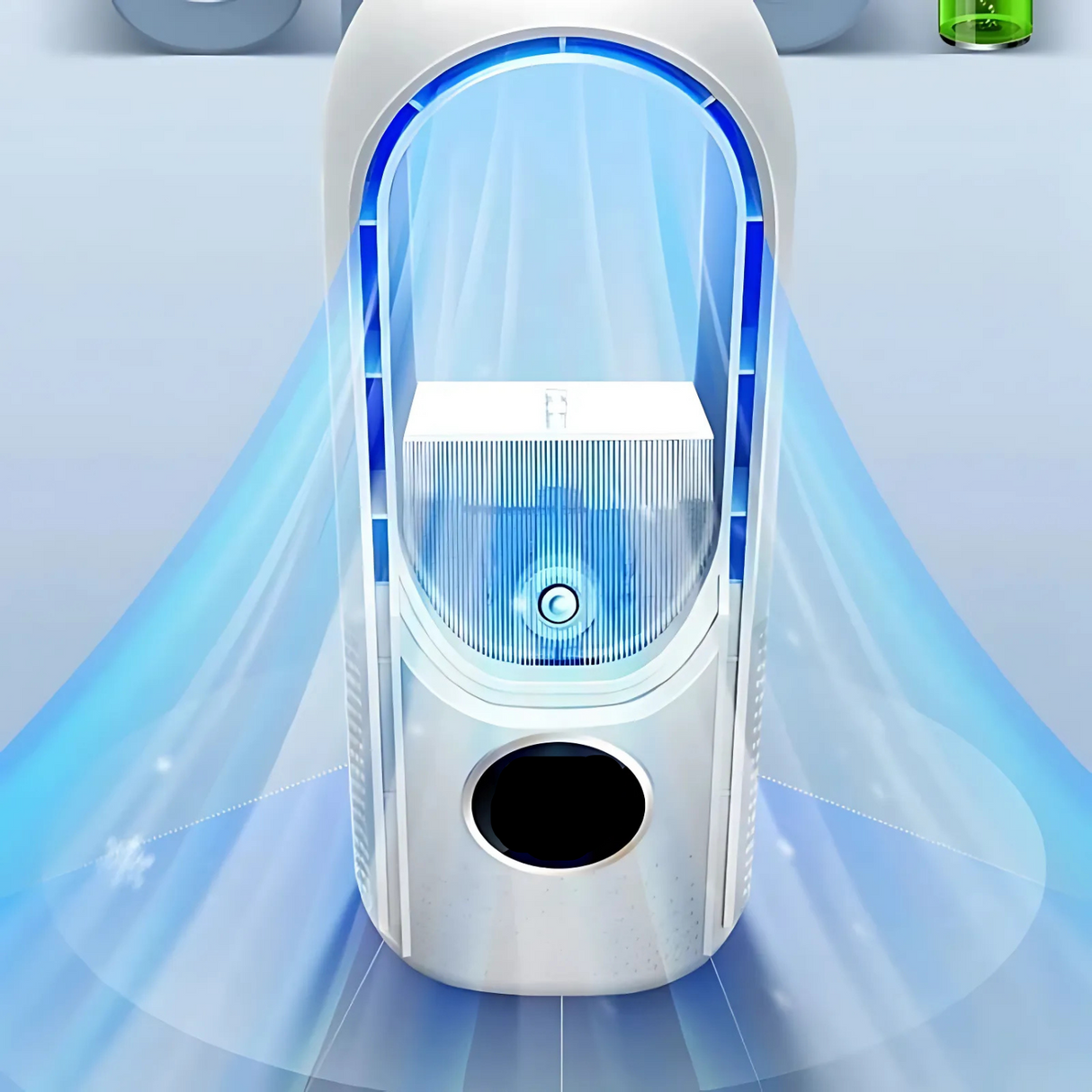 Carvallo Luftkylare | Bladeless USB-fläkt | 6 Steg | Tyst & Med Timer | Luftrenare Carvallo