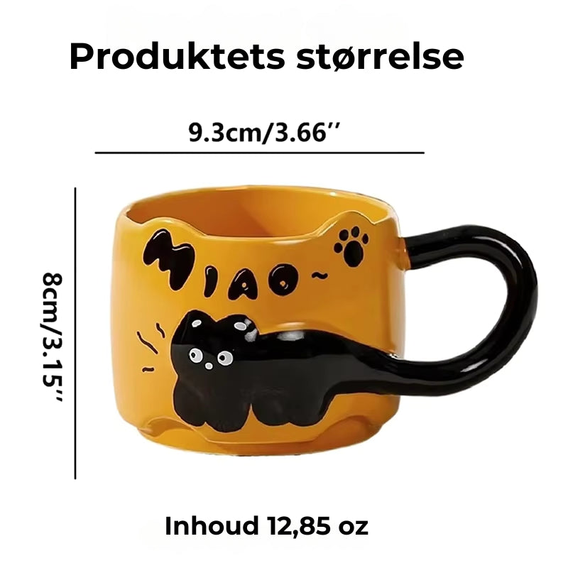 Stapelbara keramiska muggar med katttema - Bedårande kaffe- och tekoppar med handtag MILA Sverige