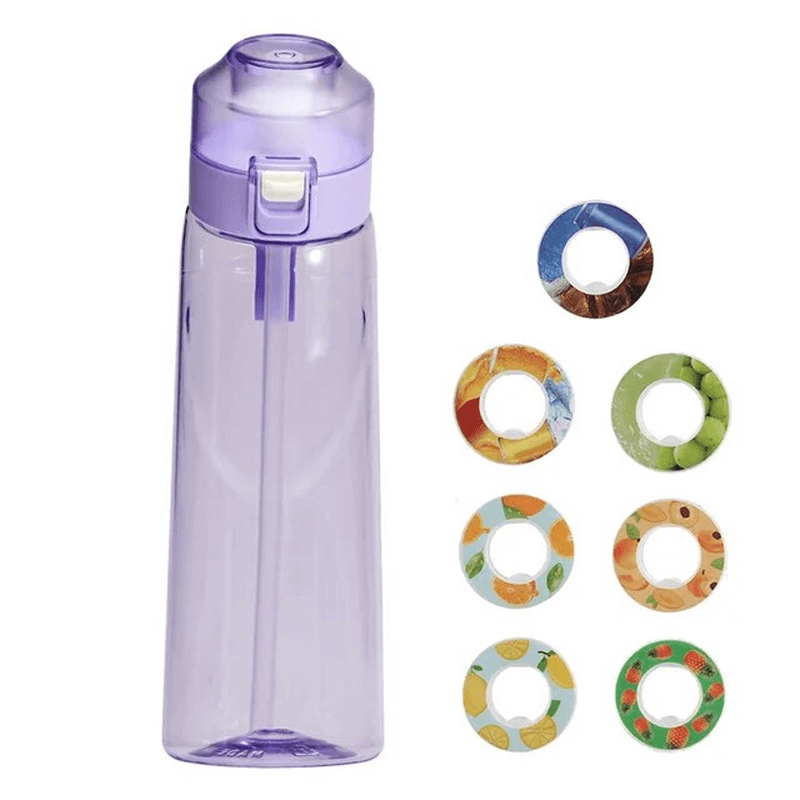 Air Vattenflaska med Doftringar 7 Kapslar 650ml-Personligt-BB-Vattenflaska + 7 kapslar-Lila-Hemnix