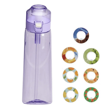 Air Vattenflaska med Doftringar 7 Kapslar 650ml-Personligt-BB-Vattenflaska + 7 kapslar-Lila-Hemnix