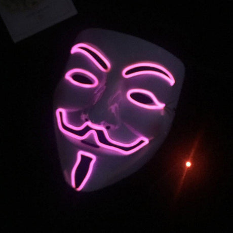 V For Vendetta LED-Mask-Utklädnad-BB-Lila-Hemnix