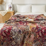 Vintage Floral Fringed Filtäcke Carvallo