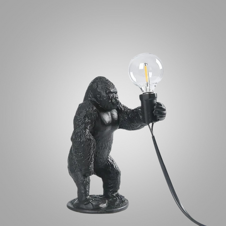 GorillaLux - Unik Gorilla Bordslampa | Modern Djurarmatur med Varm LED Belysning Carvallo