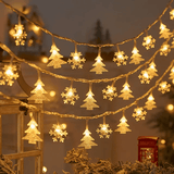 1,5-3m Jultema LED-strängljus, Ljusslinga för Julen - Snöflingor, Renar, Stjärna, Julgran-Jul-BB-Träd/Snöflingor-1.5M/10LED-Hemnix