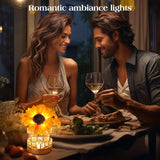 Solros Bordslampa, Glam Akryl Crystal Solros Touch Lampa med 54 LED-lampor, Gul och Klar/Genomskinlig, Sladdlös, Dimbar, Utomhusbruk Carvallo