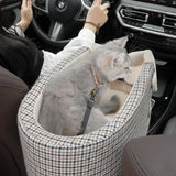 Houndstooth Lookout Console Pet Car Seat – Bekväm, Säker & Stilren Carvallo
