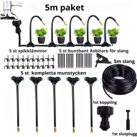 Bevattningssystem & Timer-VaruZ-5 st munstycken + 5 meter slang (20% rea)-Hemnix