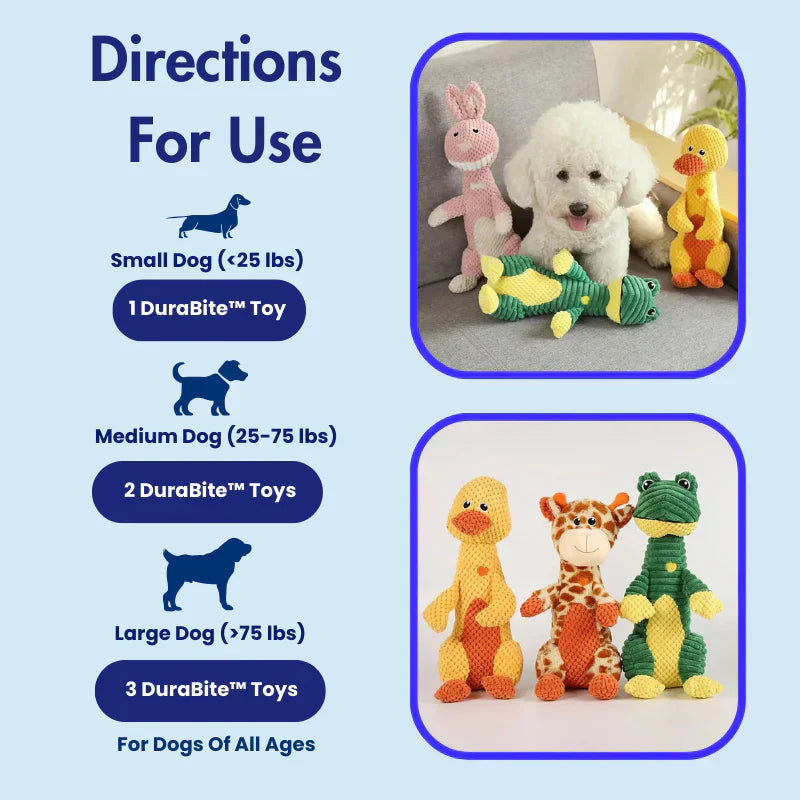Furora Indestructible Plush Hundleksak – Mjuk & Hållbar Tuggleksak för Aggressiva Tuggare Carvallo