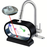 LumiJelly - LED Manet Tafellampa, 3-Färgs Simulering Akvarium Nattlampa, Batteridriven, Dekorativt Ljus Carvallo