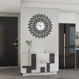 Stille Svart Metall Väggklocka med Glashand - Batteridriven för Vardagsrum, Sovrum, Kontor Carvallo