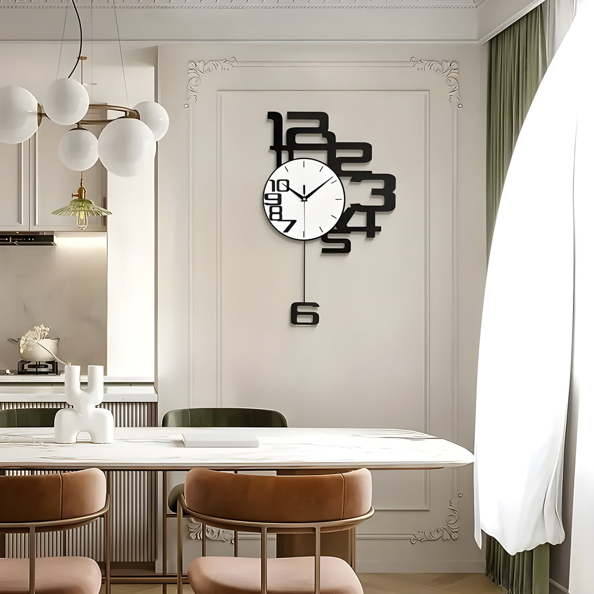 DecoDigits klocka - Modern minimalistisk tyst väggklocka Carvallo