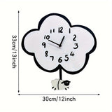 CloudSwing - Tecknad tyst väggklocka med gungande får Carvallo