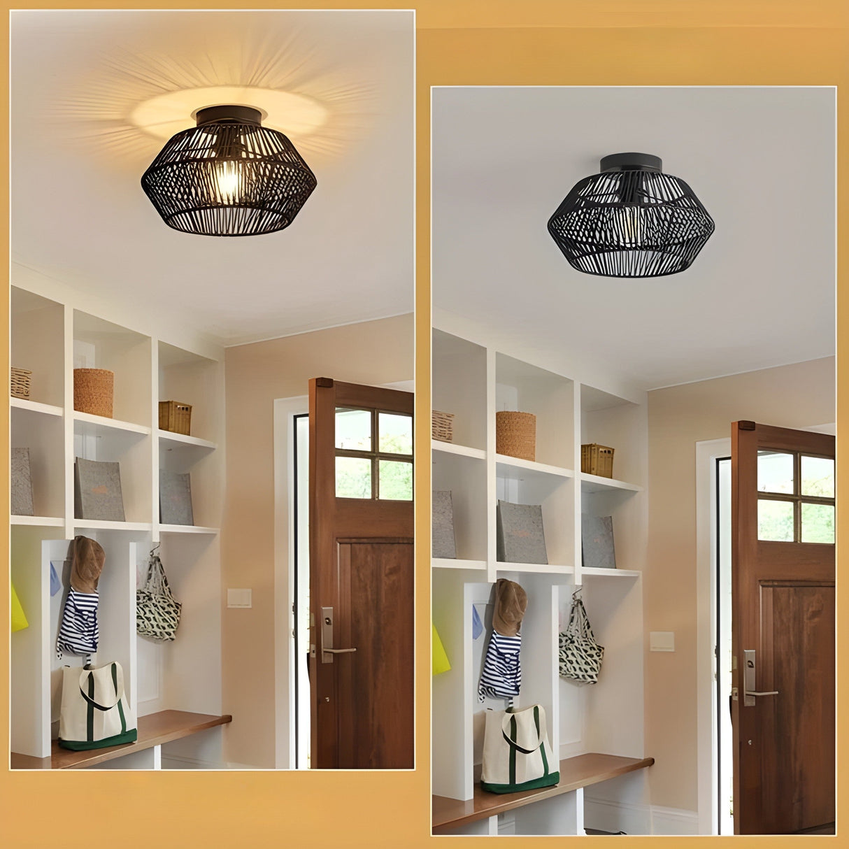 HavenWeave Light - Vintage LED Rattan Flätad Taklampa Carvallo