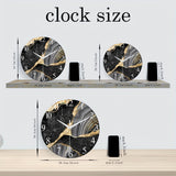 Modern 12-tum glasväggklocka med mönster av marmor - Stilig och batteridriven, perfekt för vardagsrum och sovrum (utan batteri) Carvallo