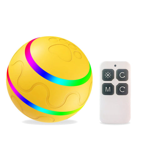 Smart Roterande Boll med USB-laddning och Automatisk Rotation-leksaker-VaruZ-Gul-Remote control version-Hemnix