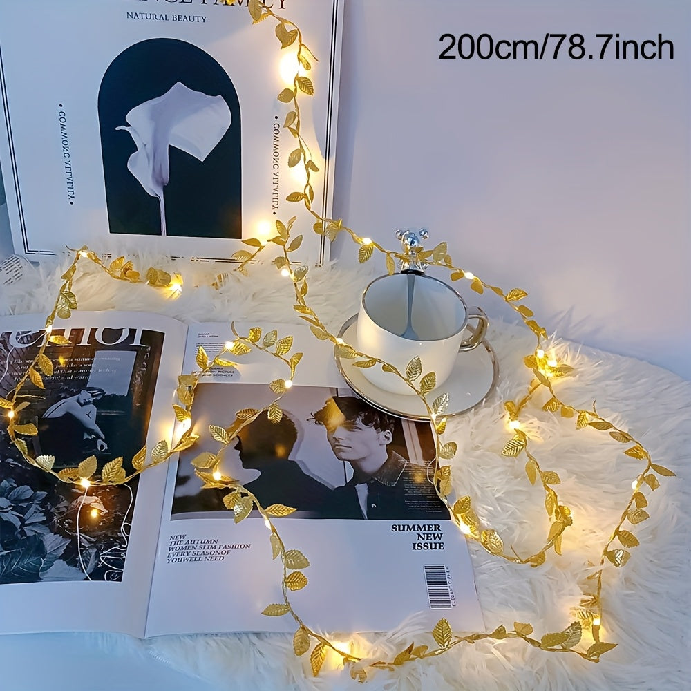 GoldenLeaf - Gyldne LED Blad Fejlampor för Inomhusdekoration Carvallo