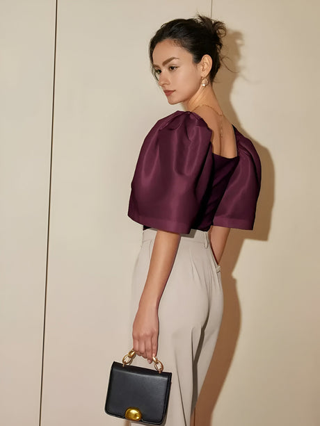 Dam Blus Fyrkantig Halsringning Elegant Polyester Hemnix