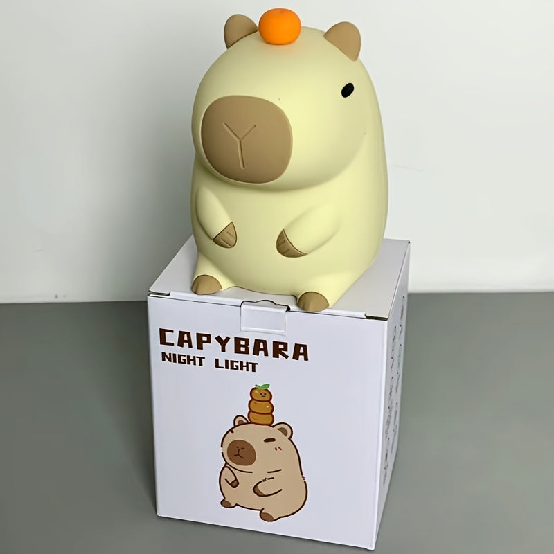 CapyGlow - Söta Capybara Nattlampa med USB Uppladdningsbar Silikonlampa Carvallo