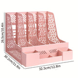 Skrivbordsdokumentorganisatör – 4 fack, utrymmesbesparande, avtagbar och lämplig för kontorsmaterial Carvallo