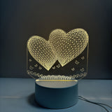 HartenLicht - Geometrisk USB Bordslampa med Varm Glöd för Kärleks Tema Dekoration Carvallo