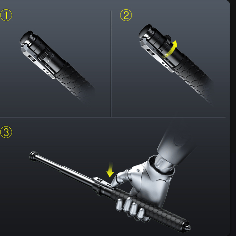 Automatisk vandringsstavar säkerhet trekking stav med LED-lampa Carvallo