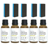 Bilplast Förnyelsemedel & Kristallvax - Långvarig 30ml Vätska för Bilunderhåll och Plastförnyelse-Bil-BB-5x Crystal Coating + 5x Svampar-Hemnix