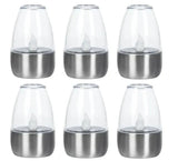 Carvallo Solar-LED-ljus | 6-pack | Flammlös trädgårdsbelysning | IP65 vattentät | Varmvitt flackrande ljus | För terrass & balkong Carvallo