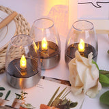 Carvallo Solar-LED-ljus | 6-pack | Flammlös trädgårdsbelysning | IP65 vattentät | Varmvitt flackrande ljus | För terrass & balkong Carvallo