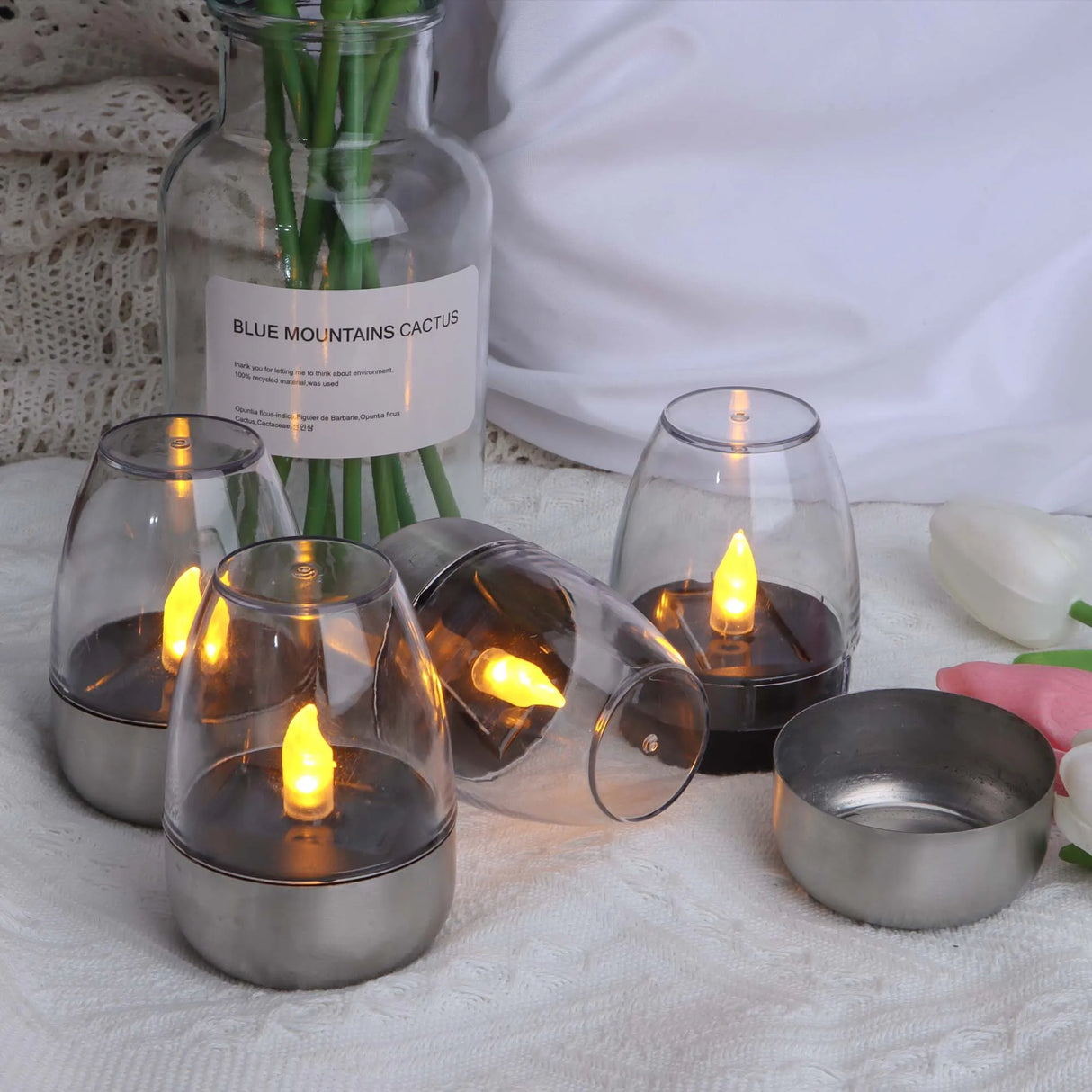 SolarFlame - Vattentäta LED-ljus för utomhusbruk, solenergi & flamlös Carvallo