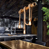 Industribambu - Justerbar Taklampa med Bambu och Justerbar Rep Carvallo