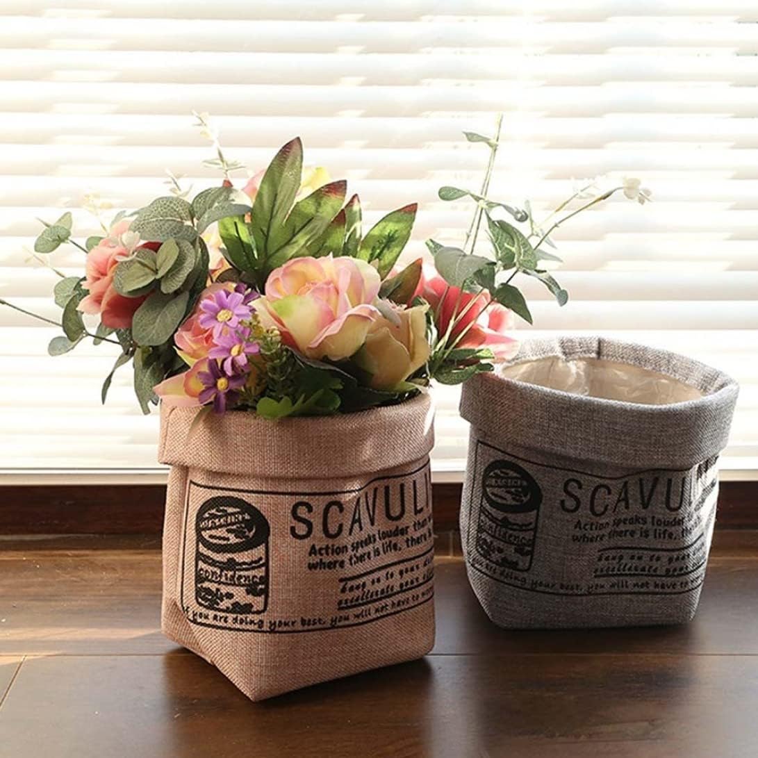 Dekorativ tygväxtkruka med tryck – Mångsidig förvaringskruka för växter och dekoration Carvallo