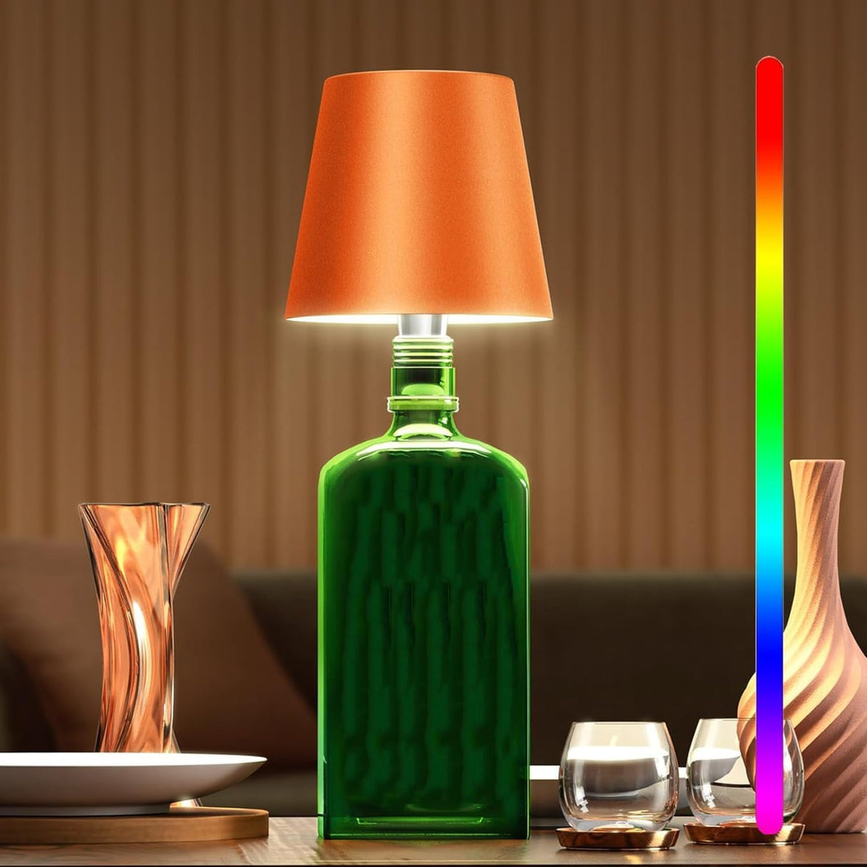 GlowBottle - LED Flee lamp med Dimbart Touchkontroll, Trådlös och Uppladdningsbar Carvallo