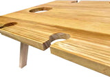 Carvallo Vinlora Weintisch FoldWood | Fällbar & Mobil | Av trä | Med flask- & glasstöd | För picknick, trädgård & camping Carvallo