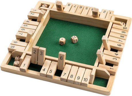 Trä Shut the Box Tärningsspel Bräde Carvallo