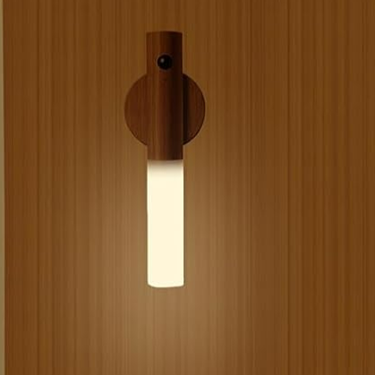Vägglampa Trä Uppladdningsbar Rörelsesensor Lampa Carvallo