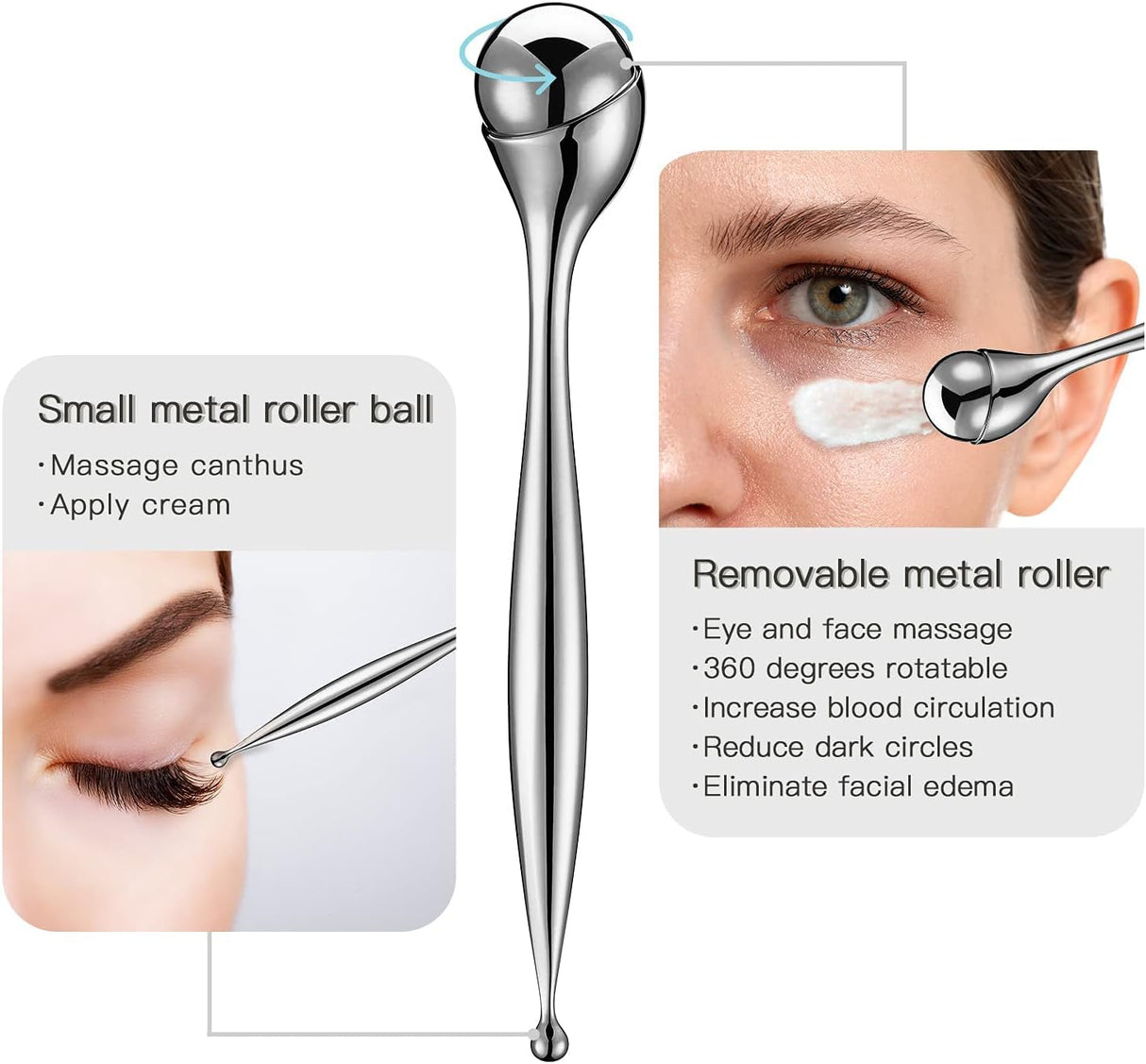 Facial Roller Rostfritt Stål Svullnad Massager Carvallo