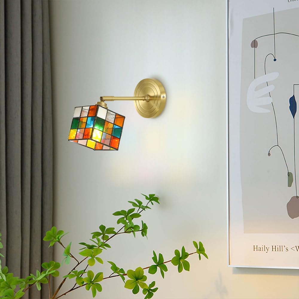 FlexiGlow - Modern vägglampa med glas kubdesign - Justerbar och utrymmessparande Carvallo