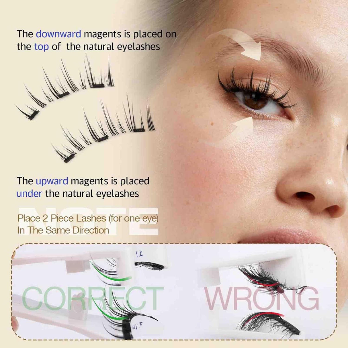 Luxora Återanvändbar Magnetisk Ögonskugga & Pincett Set Ingen Lim Behövs Carvallo